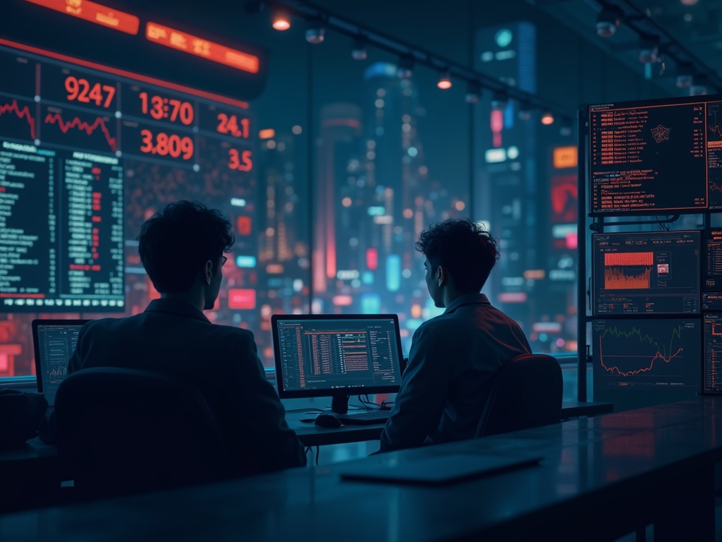 Premium editorial illustration for article: Commerce et tensions US-Chine : quel impact sur le trading automatisé ?