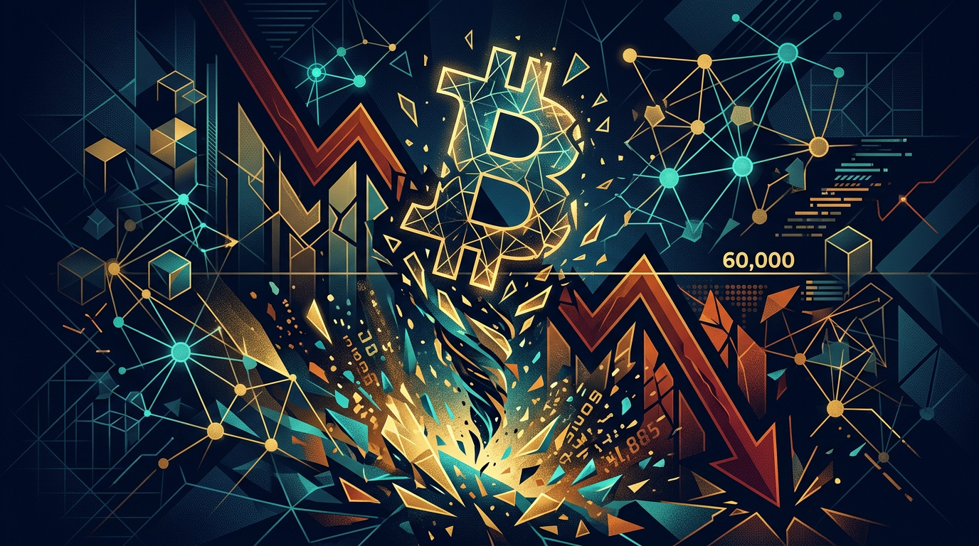 Illustration: 比特币暴跌至6万美元下方：18亿美元清算，加密市场恐慌