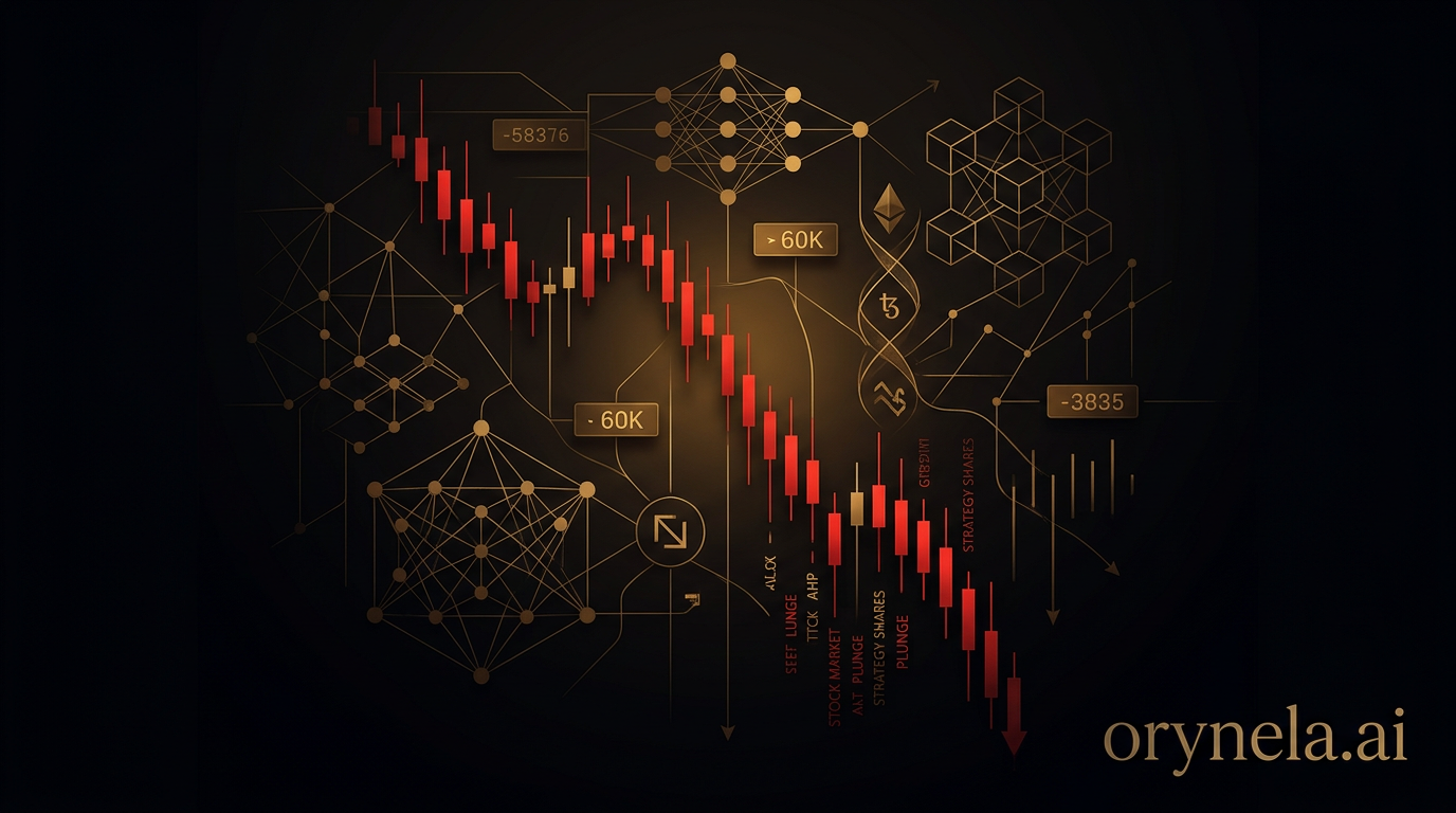 图表显示比特币自由落体，深色背景上的金色点缀