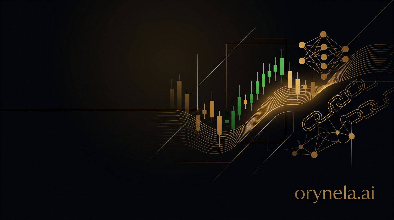 Graphique illustrant le renversement des flux d'ETF Bitcoin avec des accents dorés sur fond sombre