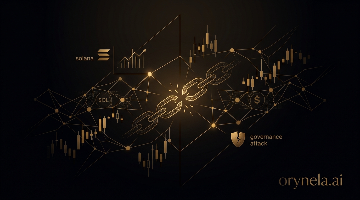 Ilustración: Ataque al tesoro Solana Bonk mostrando elementos blockchain seguros