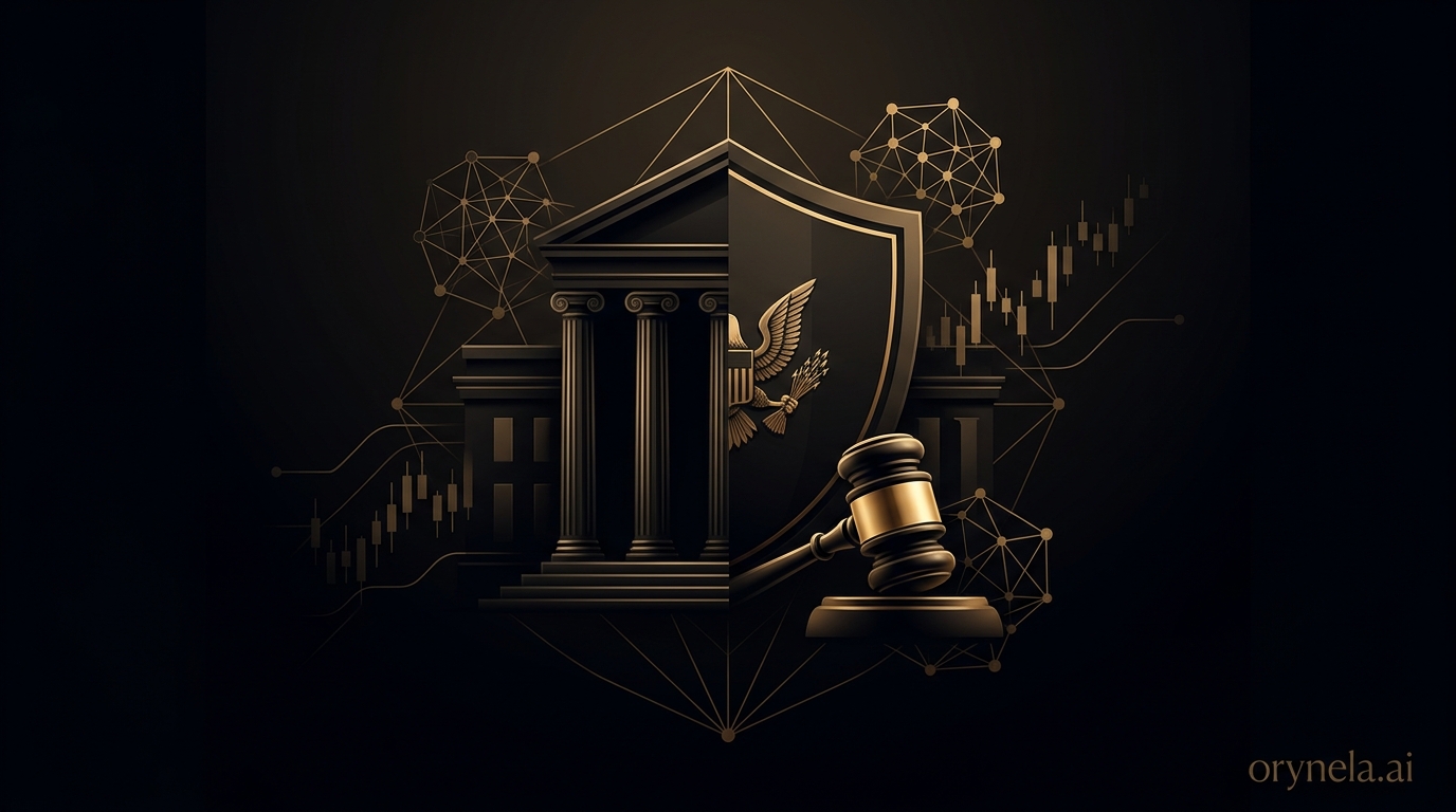 Bouclier doré symbolisant la protection réglementaire de la SEC sur le marché crypto