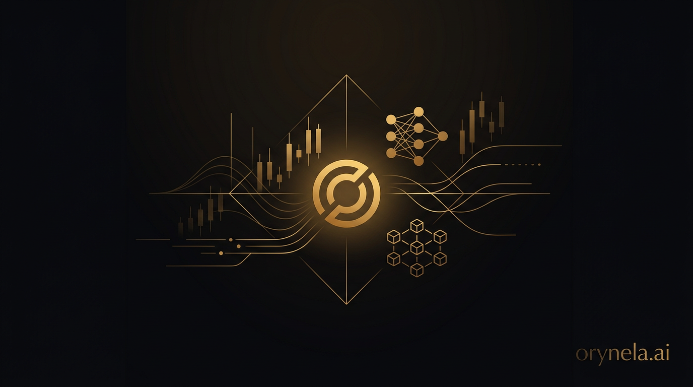 Illustration luxury fintech représentant Circle et son charter bancaire fédéral avec des accents dorés sur fond sombre